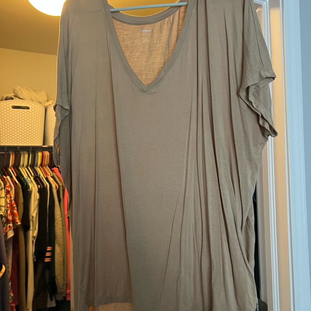 Express Gray Oversized Short Sleeve T-Shirt